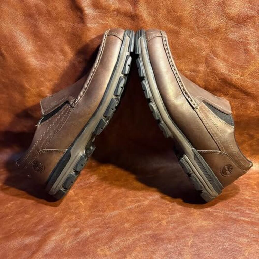 Men's Timberland Rugged Leather Outdoor Trail Slip-Ons - Size 11